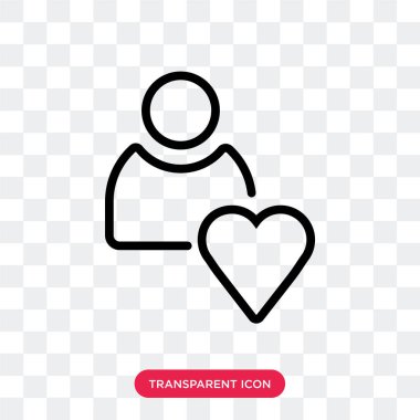 Saydam arka plan üzerinde kalp logosu izole kalp vektör simgesi