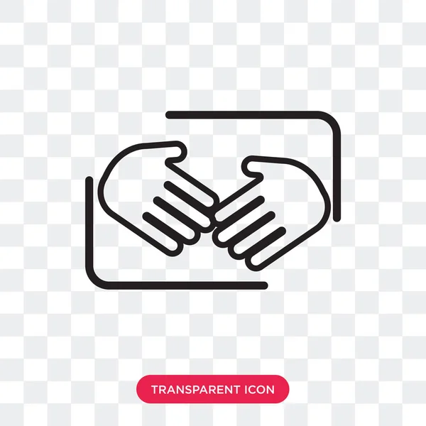 Handshake icono vectorial aislado sobre fondo transparente, Handsh — Archivo Imágenes Vectoriales