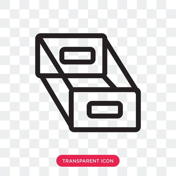 Ícone de vetor de caixa isolado no fundo transparente, logotipo da caixa des — Vetor de Stock