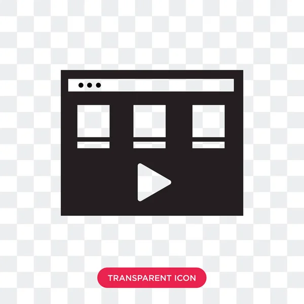 Video player vector icon isolated on transparent background, Vid — Stock Vector