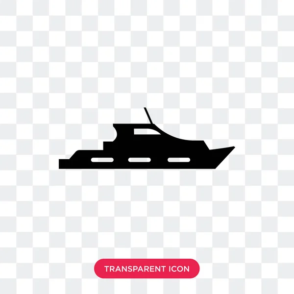 Ship Front View vector icon isolated on transparent background, — Stock Vector