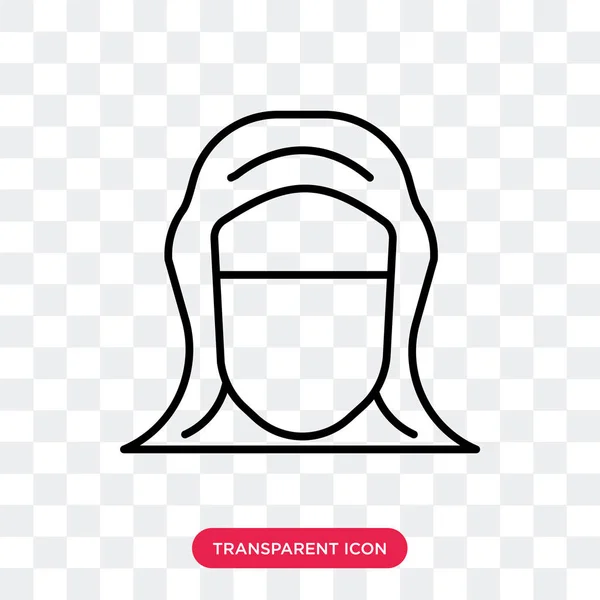 Hijab sluier vector pictogram geïsoleerd op transparante achtergrond, Hijab sluier logo ontwerp — Stockvector