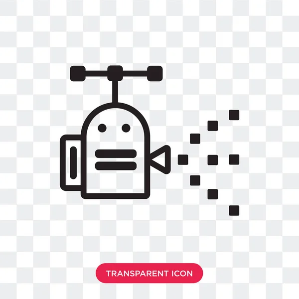 Robot vector icon elszigetelt átlátszó háttér, Robot logó — Stock Vector