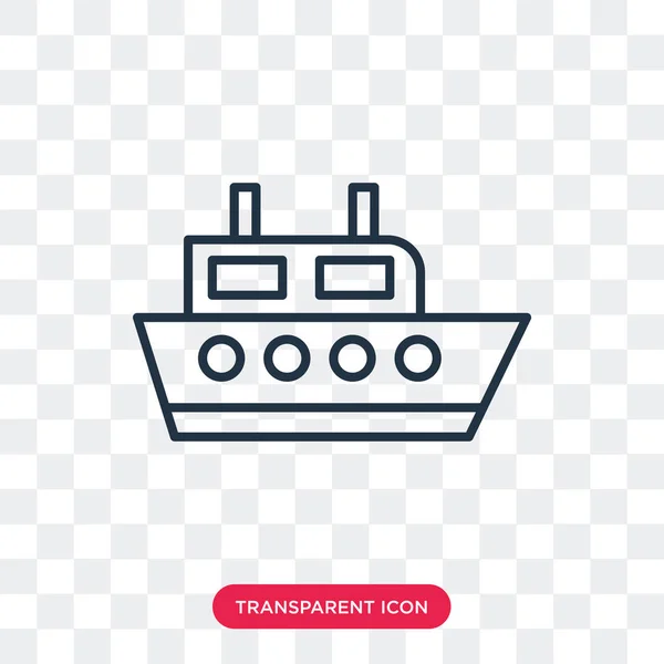 Schip vector pictogram geïsoleerd op transparante achtergrond, schip logo ontwerp — Stockvector