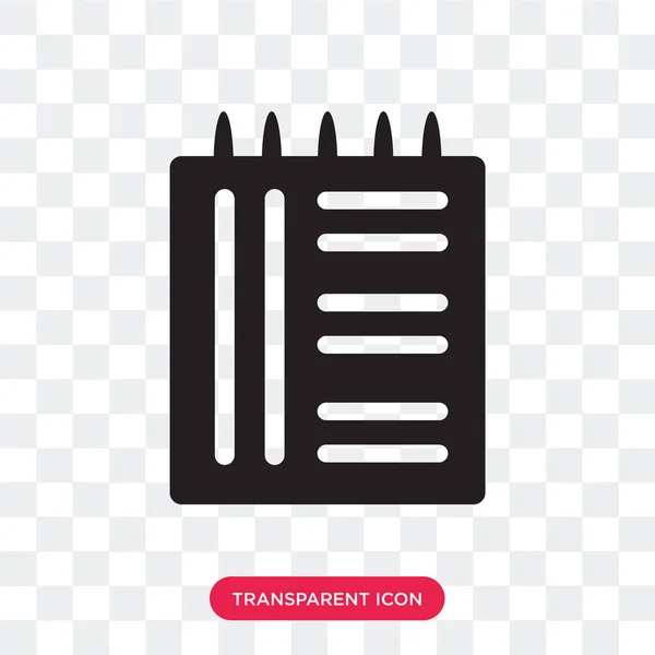 Notebook vector icon isolated on transparent background, Noteboo — Stock Vector