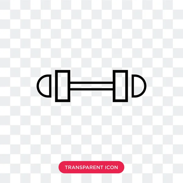 Barbell vector icon isolated on transparent background, Barbell — Stock Vector
