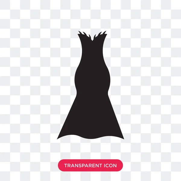 Μακρύ μαύρο φόρεμα εικονίδιο διάνυσμα απομονώνονται σε διαφανές φόντο, — Διανυσματικό Αρχείο