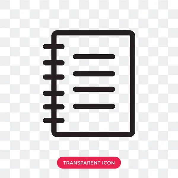 Notebook vector icon elszigetelt átlátszó háttér, jegyzetfüzet — Stock Vector