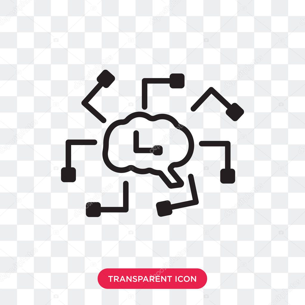 Artificial intelligence vector icon isolated on transparent background, Artificial intelligence logo concept