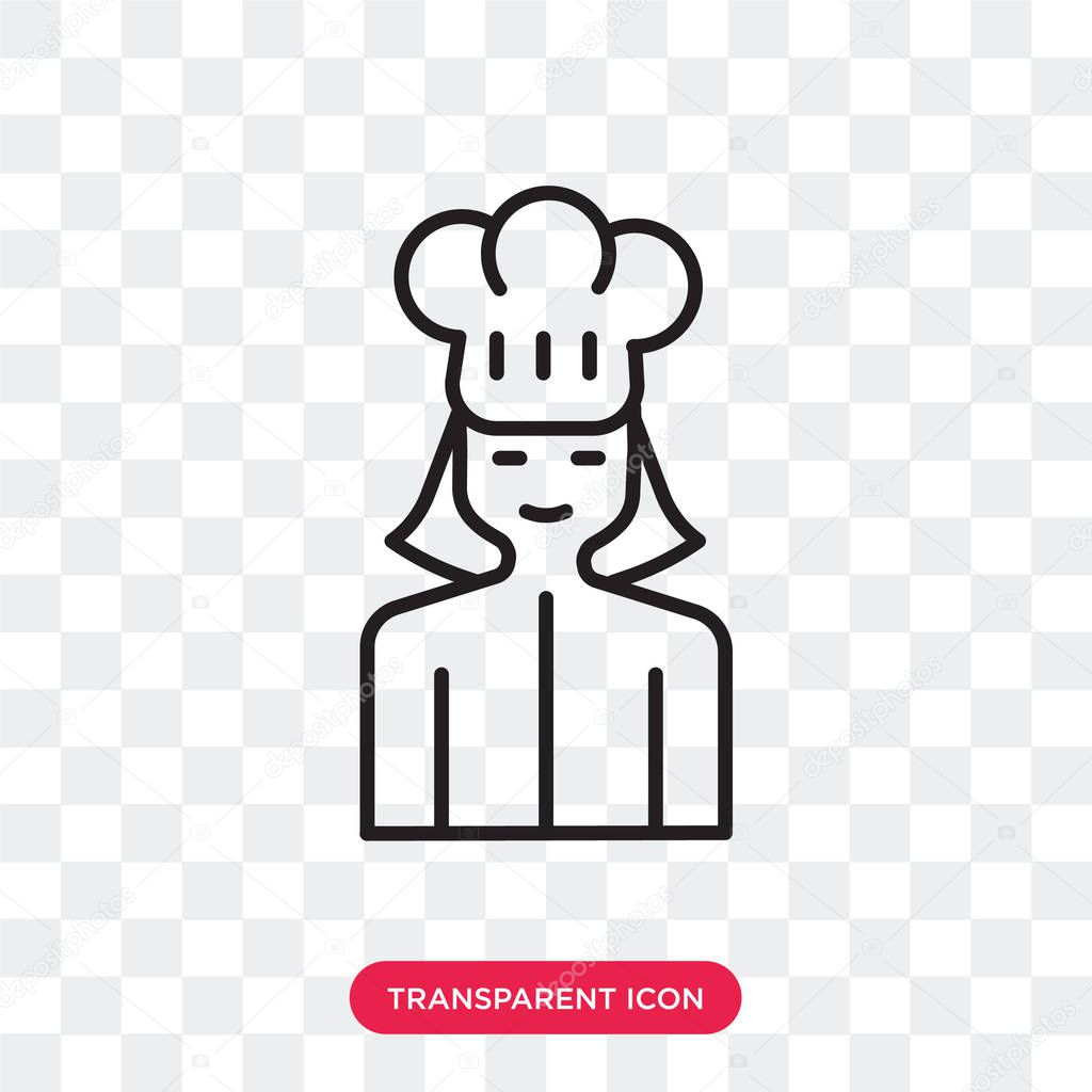 Chef vector icon isolated on transparent background, Chef logo concept