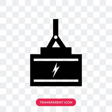 Saydam arka plan üzerinde pil izole pil vektör simgesi 