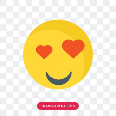 Aşık vektör simgesi içinde şeffaf arka plan üzerinde izole gülümse