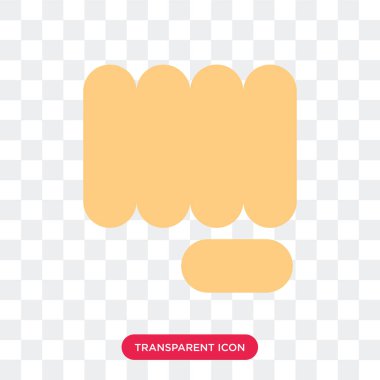 Saydam arka plan üzerinde yumruk logo izole yumruk vektör simgesi