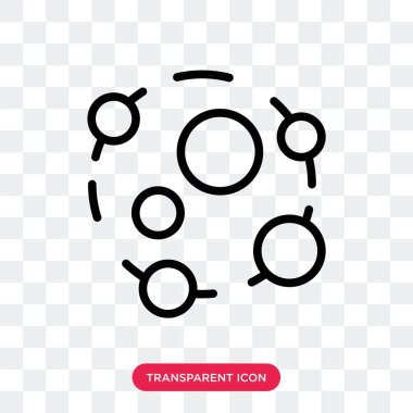 Saydam arka plan üzerinde Sol izole güneş sistemi vektör simgesi