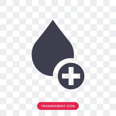 Saydam arka plan üzerinde kan logo izole kan vektör simgesi