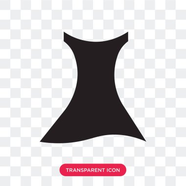 Saydam arka plan üzerinde Fem izole kadın elbise vektör simgesi