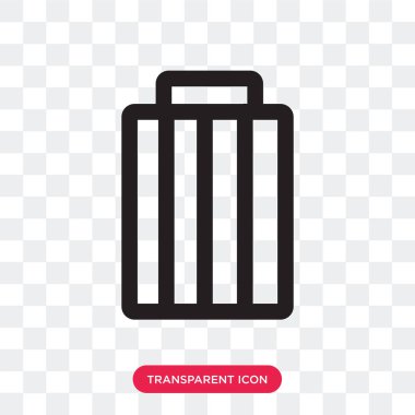 Saydam arka plan üzerinde çöp izole çöp vektör simgesi 