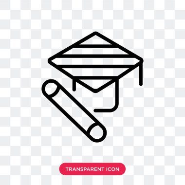 Saydam arka plan üzerinde mezu izole mezuniyet vektör simgesi