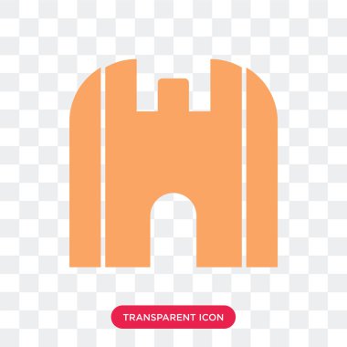 Saydam arka plan üzerinde kum izole kumdan kale vektör simgesi