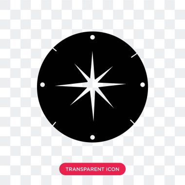 Saydam arka plan üzerinde pusula izole pusula vektör simgesi 