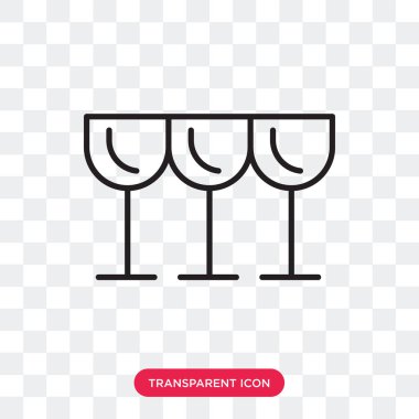 Saydam arka plan üzerinde şarap logosu d izole şarap vektör simgesi