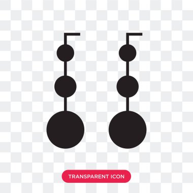 Saydam arka plan üzerinde izole sarkan küpe vektör simgesi