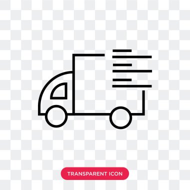 Saydam arka plan üzerinde kamyon logosu izole kamyon vektör simgesi