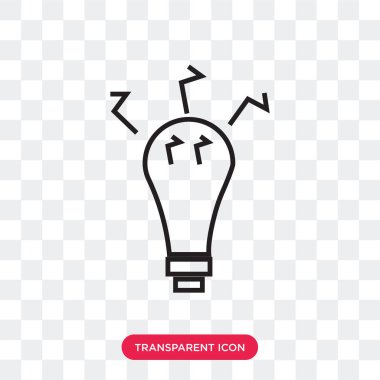 saydam arka plan üzerinde ampul logosu d izole ampul vektör simgesi