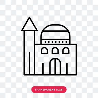 Saydam arka plan üzerinde cami logo tasarımı izole Camii vektör simgesi