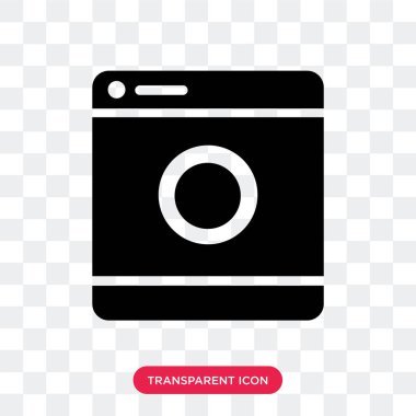 Çamaşır makinesi vektör simgesi üzerinde şeffaf arka plan izole, 