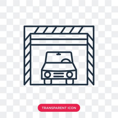 Saydam arka plan üzerinde garaj logo tasarımı izole garaj vektör simgesi