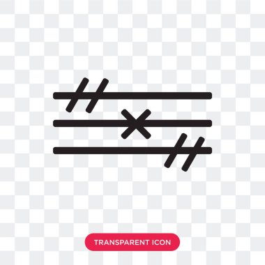 Saydam arka plan üzerinde Barb izole dikenli tel vektör simgesi