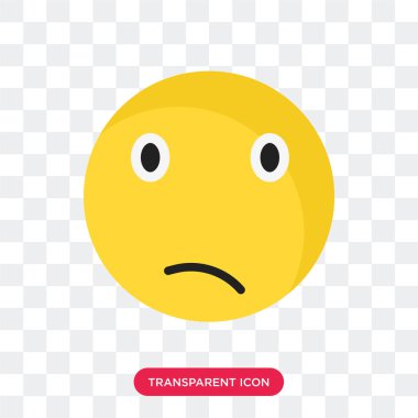 Saydam arka plan üzerinde C izole karışık gülümseme vektör simgesi