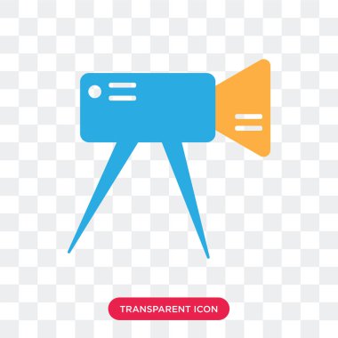 Saydam arka plan üzerinde Vid izole video kamera vektör simgesi