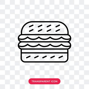 Saydam arka plan üzerinde Hamburger logo tasarımı izole hamburger vektör simgesi