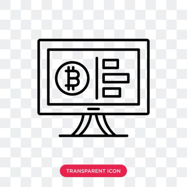 Saydam arka plan üzerinde Bitcoin logo tasarımı izole Bitcoin vektör simgesi