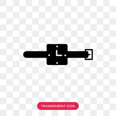 Saydam arka plan üzerinde Watch logo izole vektör simge izle