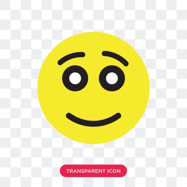 Saydam arka plan üzerinde mutlu logosu izole mutlu vektör simgesi