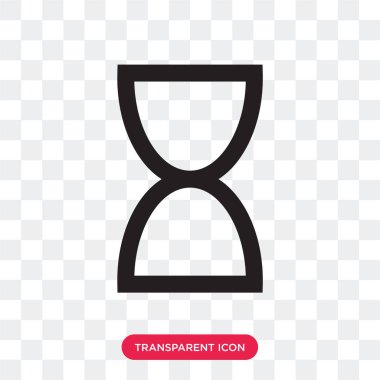 Saydam arka plan üzerinde Hourgl izole kum saati vektör simgesi