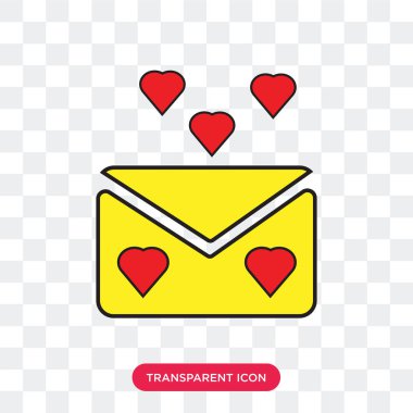 İzole aşk mektubu vektör simge şeffaf arka plan üzerinde aşk