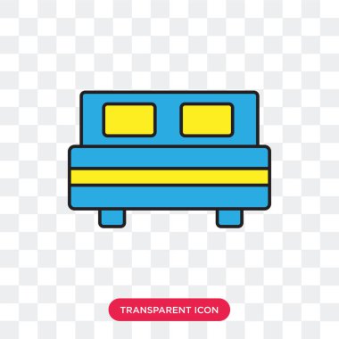 Saydam arka plan üzerinde yatak logo des izole yatak vektör simgesi