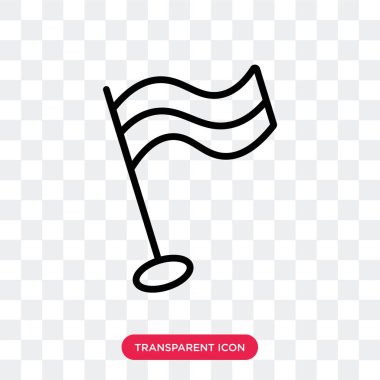 Bayrak simgesini şeffaf arka plan üzerinde bayrak logosu d izole vektör