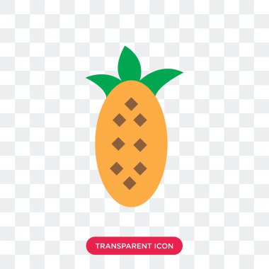 Saydam arka plan üzerinde Pineap izole ananas vektör simgesi