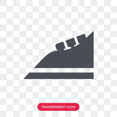 Saydam arka plan üzerinde R izole roller coaster vektör simgesi