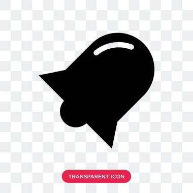 Saydam arka plan üzerinde el b izole el çan vektör simgesi