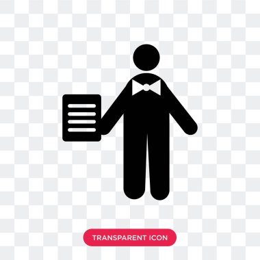 Garson vektör simge şeffaf arka plan üzerinde garson lo izole