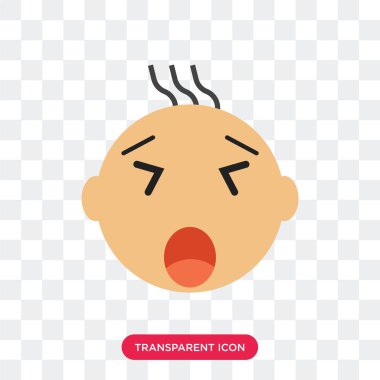 Esneme gülümseme üzerinde şeffaf arka plan, izole vektör simgesi Ya