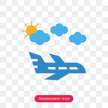 Saydam arka plan üzerinde Airplan izole uçak vektör simgesi