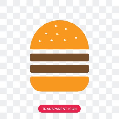 Saydam arka plan üzerinde Burger lo izole Burger vektör simgesi