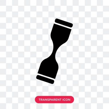 Saydam arka plan üzerinde Hourgl izole kum saati vektör simgesi